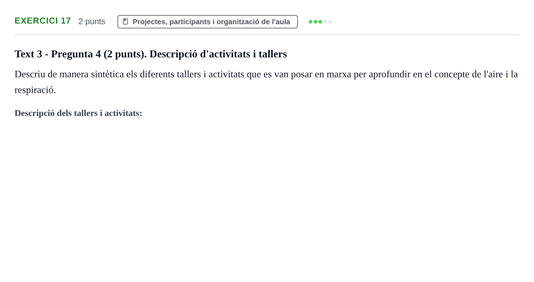 Enunciado: Problema 17 · Llenguatges i Contexts I i II UAB Exàmens de Llengua Francesa (Llenguatges i Contextos)