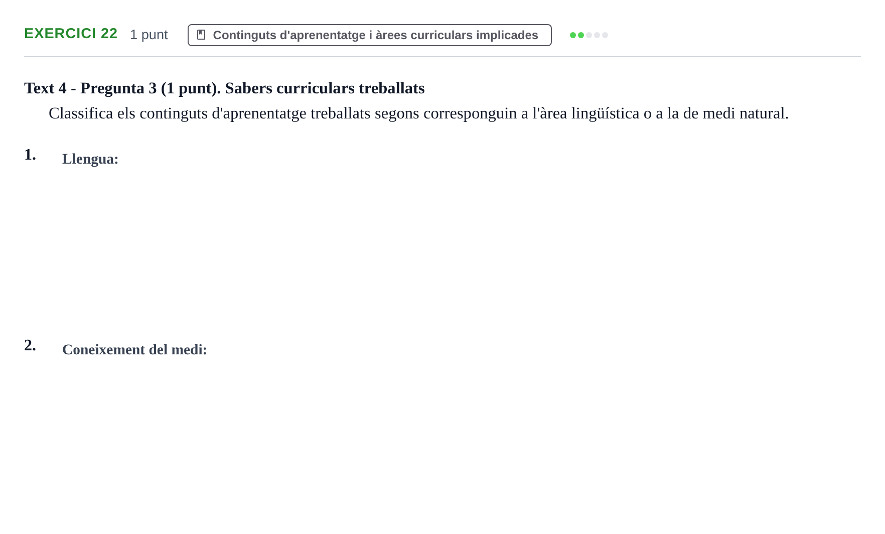 Enunciado: Problema 22 · Llenguatges i Contexts I i II UAB Exàmens de Llengua Francesa (Llenguatges i Contextos)