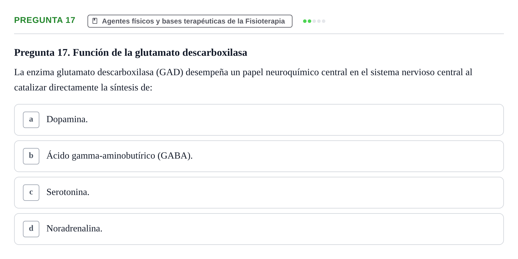 Enunciado: Pregunta 17