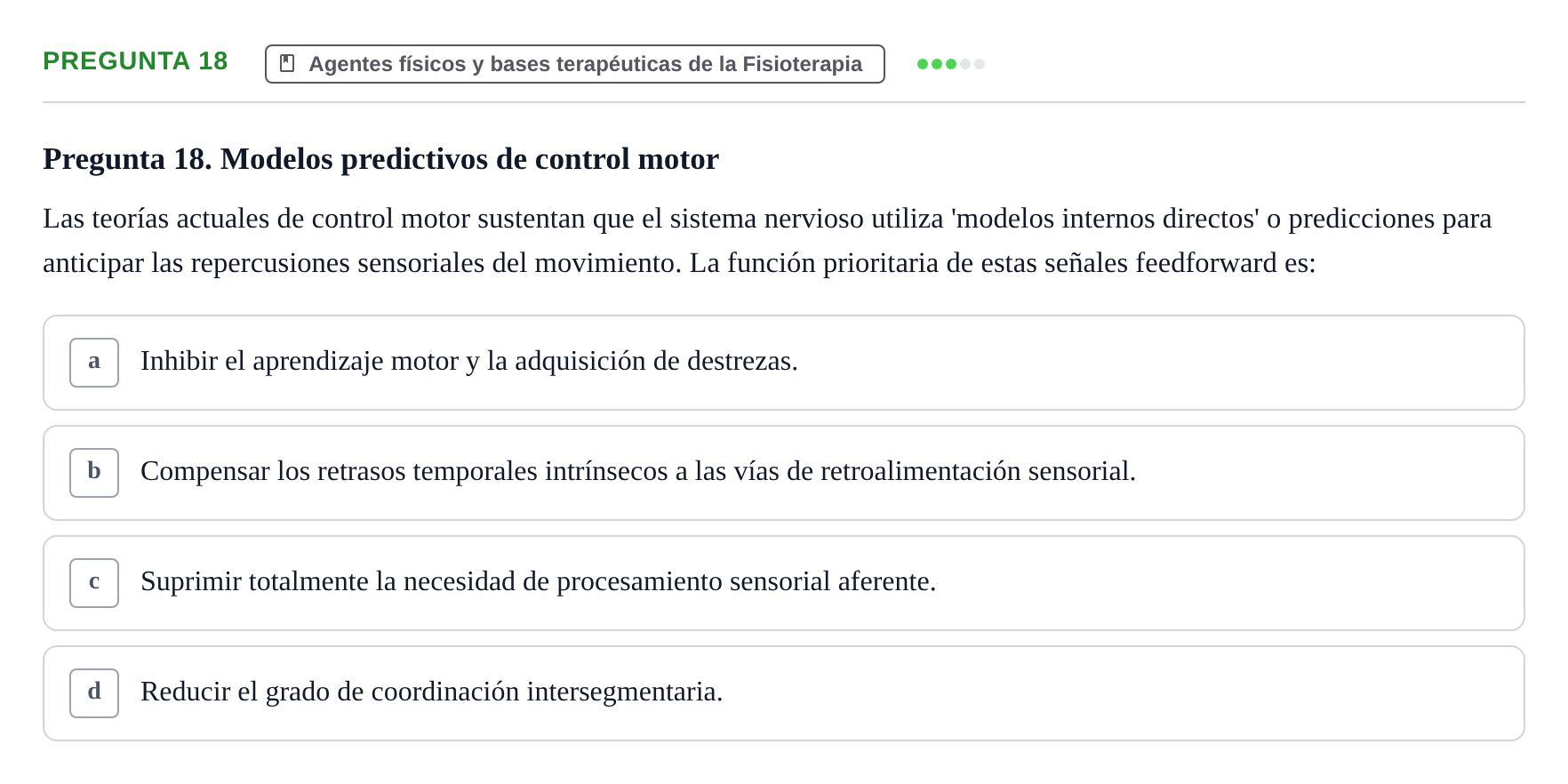 Enunciado: Pregunta 18