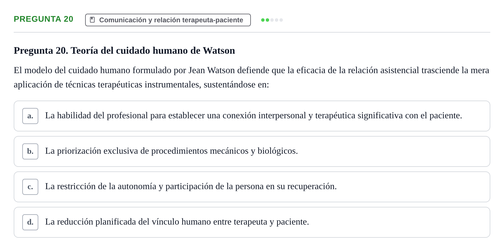 Enunciado: Pregunta 20