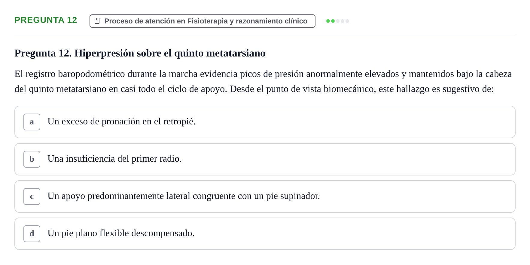 Enunciado: Pregunta 12