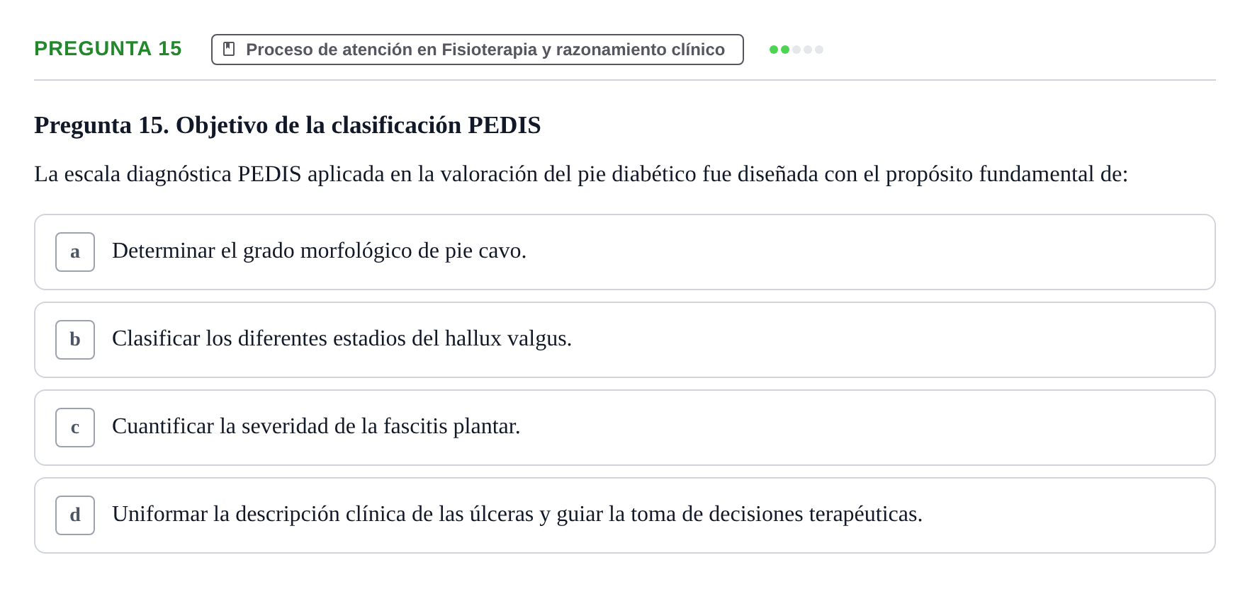 Enunciado: Pregunta 15