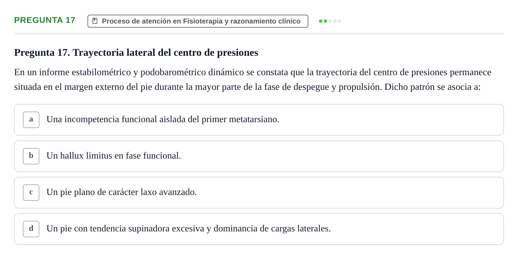 Enunciado: Pregunta 17