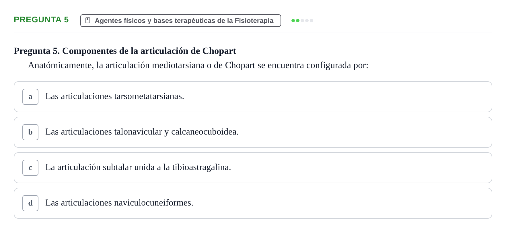Enunciado: Pregunta 5