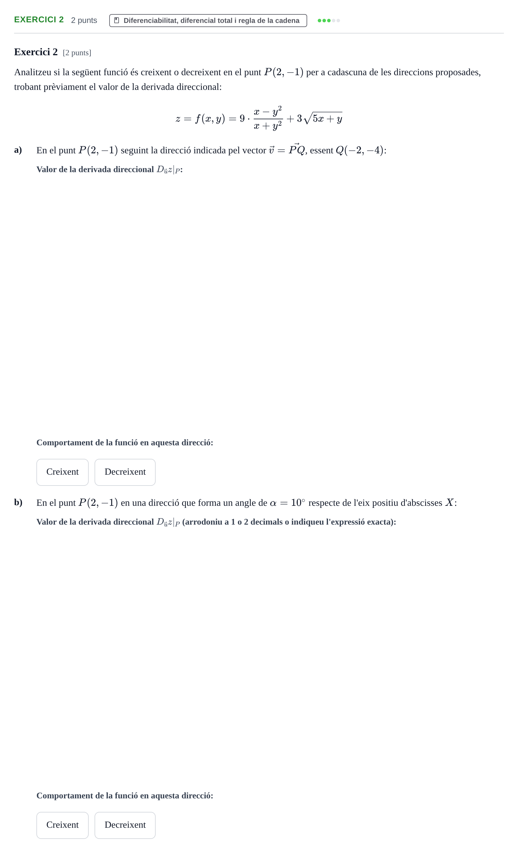 Enunciado: Exercici 2 · Matemàtiques Ii UAB 2020