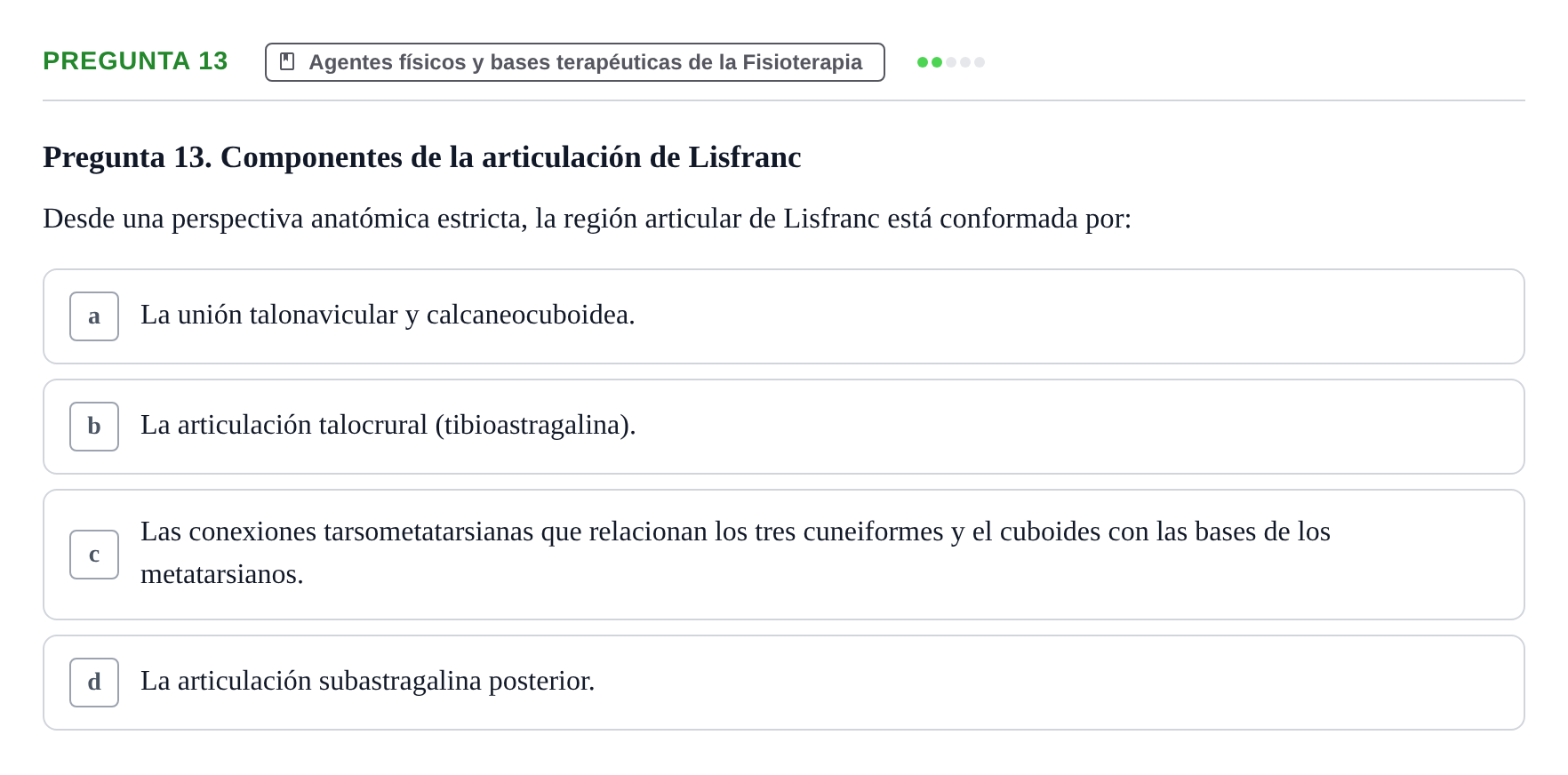 Enunciado: Pregunta 13