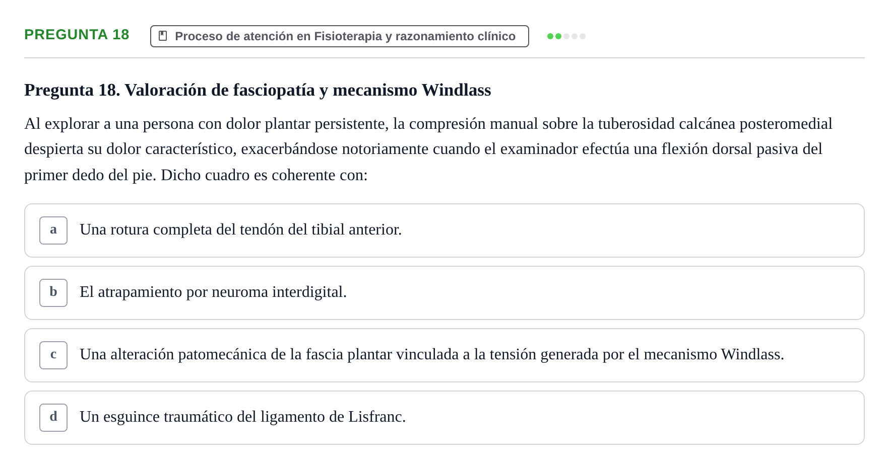 Enunciado: Pregunta 18