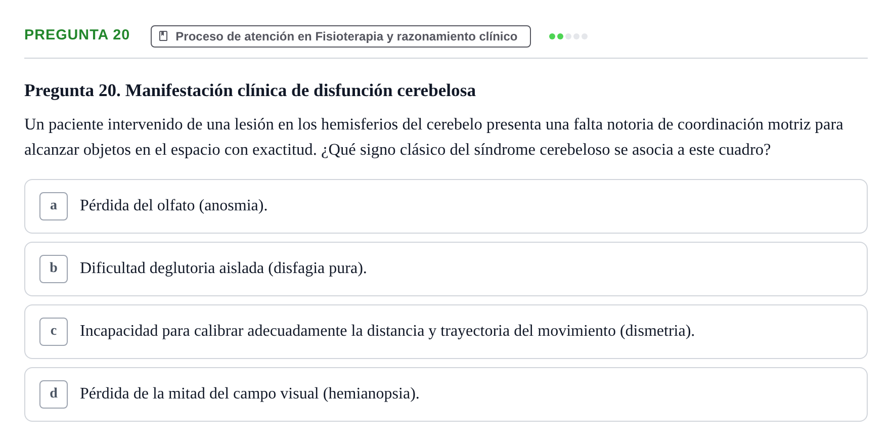 Enunciado: Pregunta 20