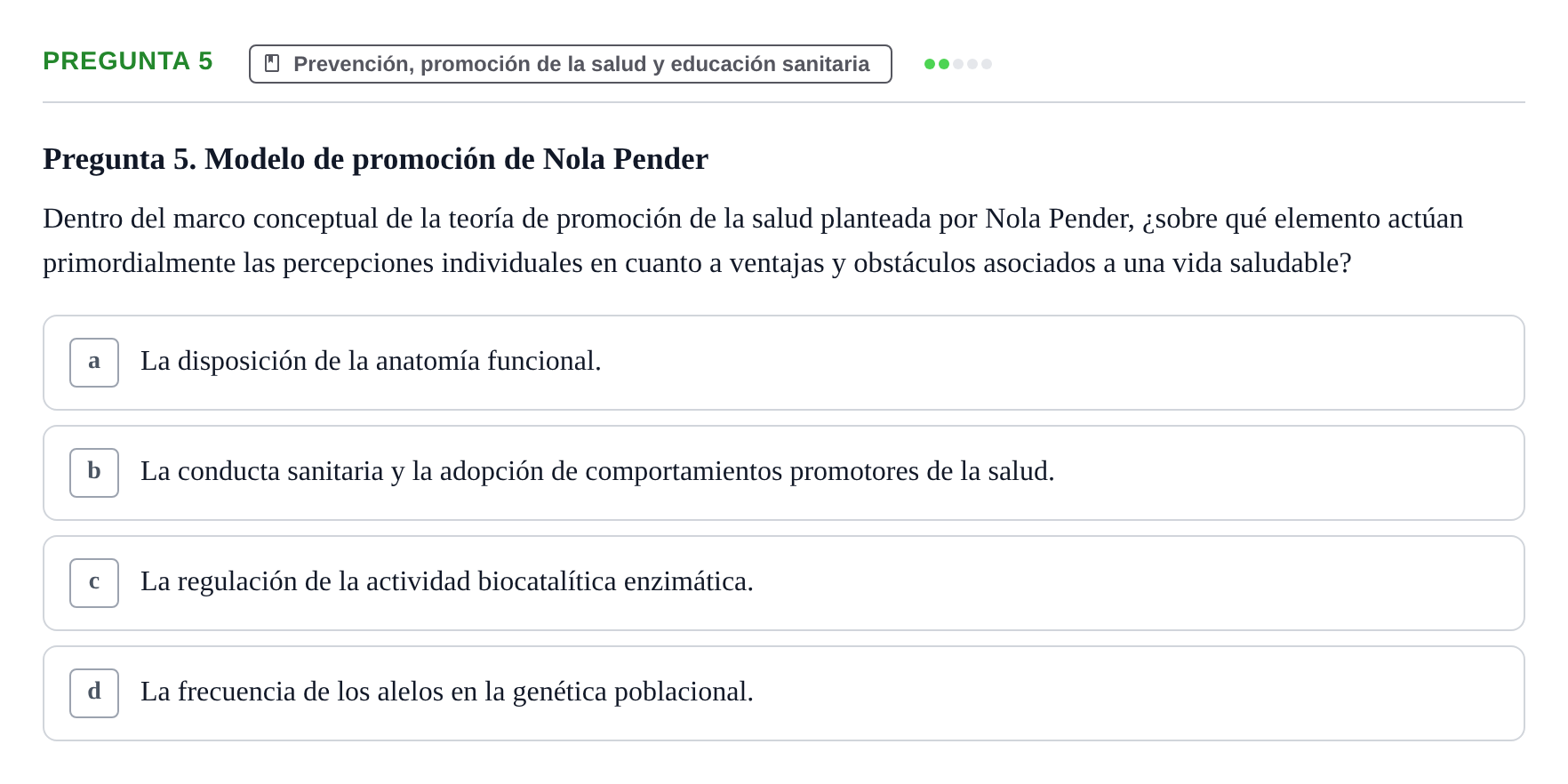 Enunciado: Pregunta 5