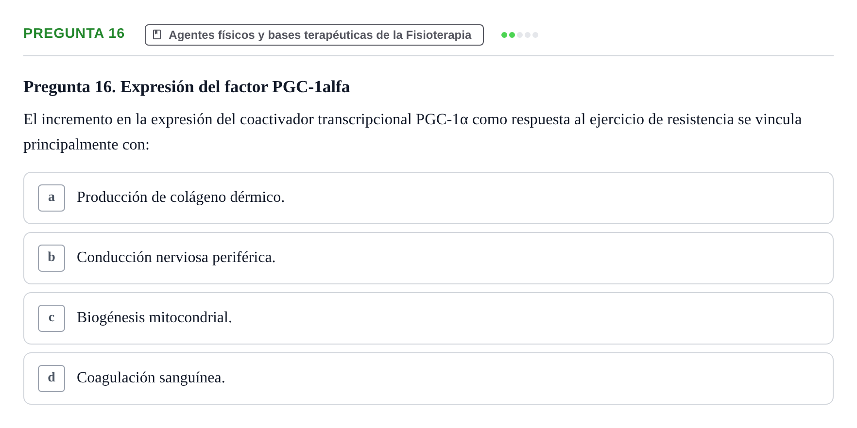 Enunciado: Pregunta 16