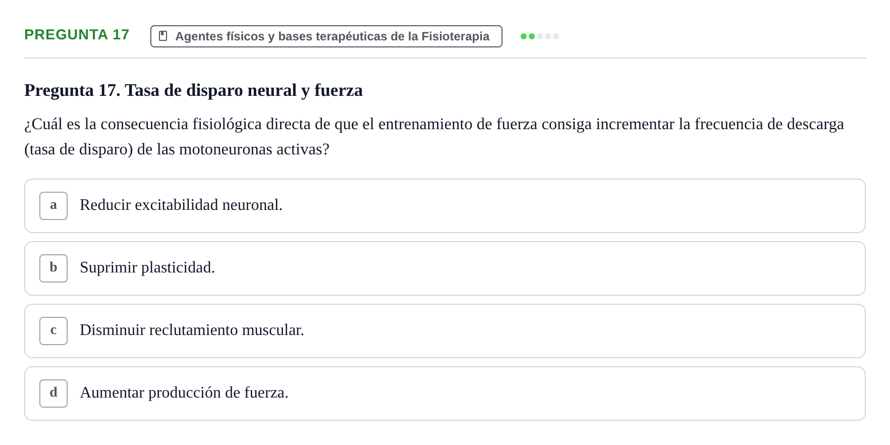 Enunciado: Pregunta 17