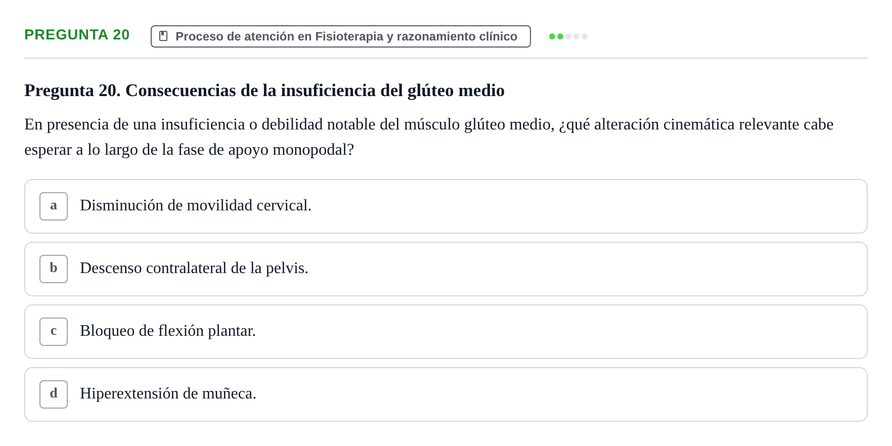 Enunciado: Pregunta 20