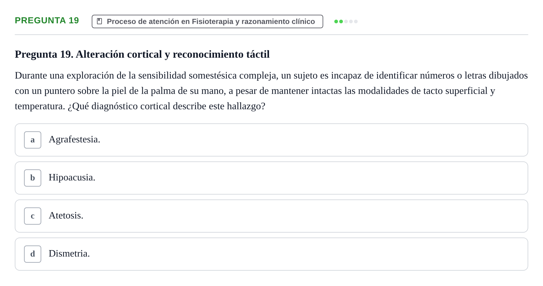 Enunciado: Pregunta 19
