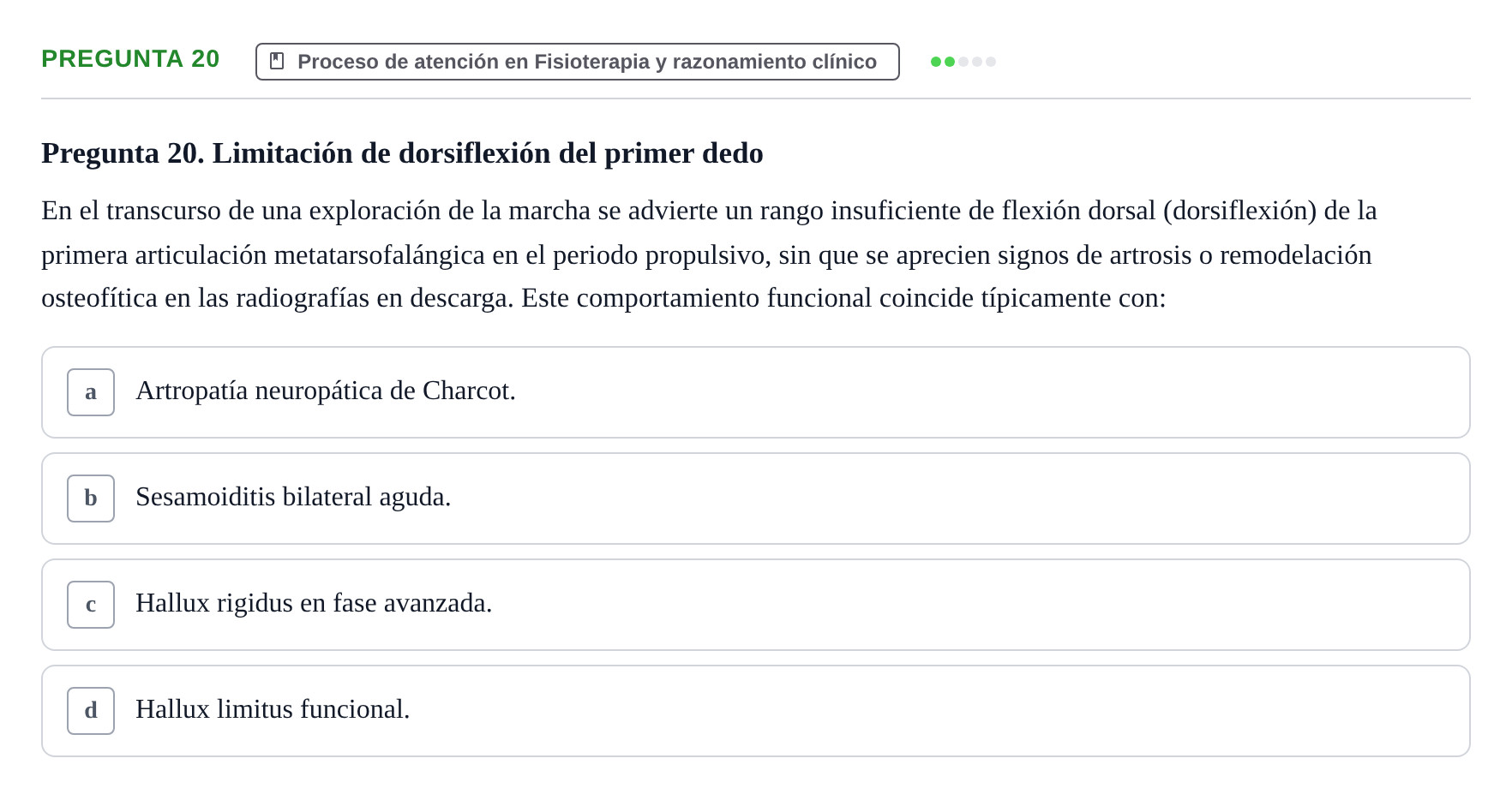 Enunciado: Pregunta 20