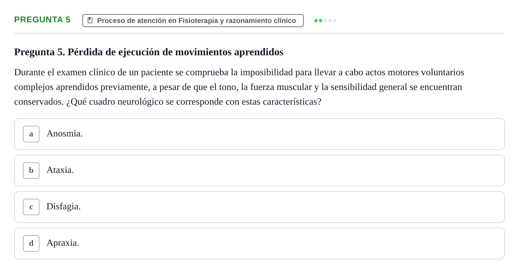 Enunciado: Pregunta 5