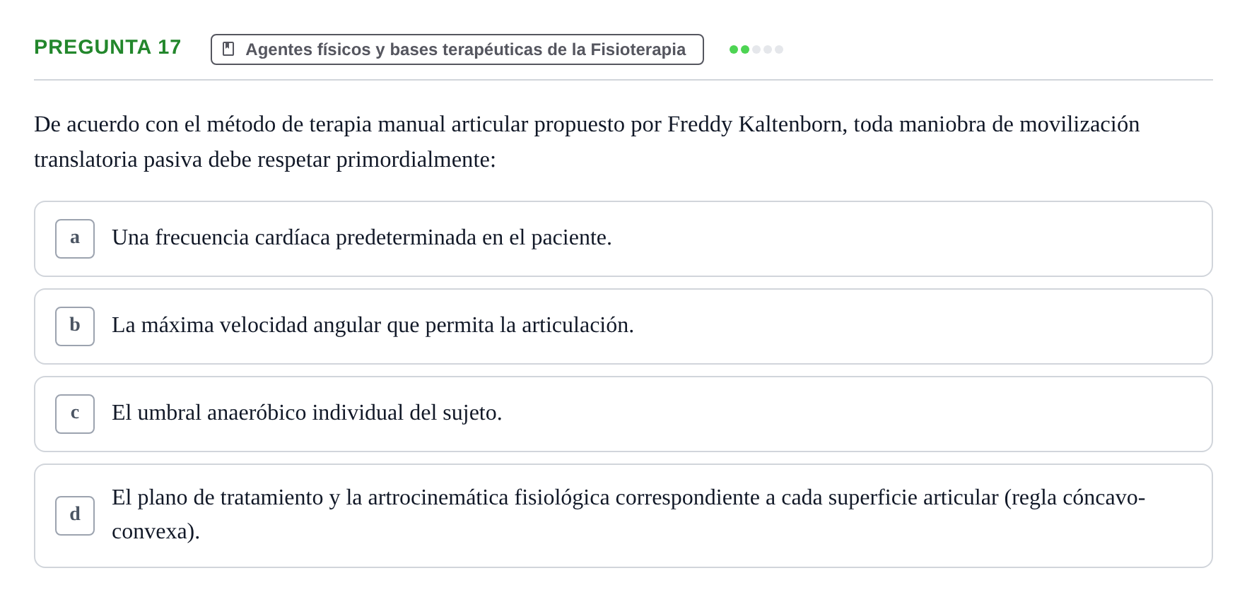 Enunciado: Pregunta 17