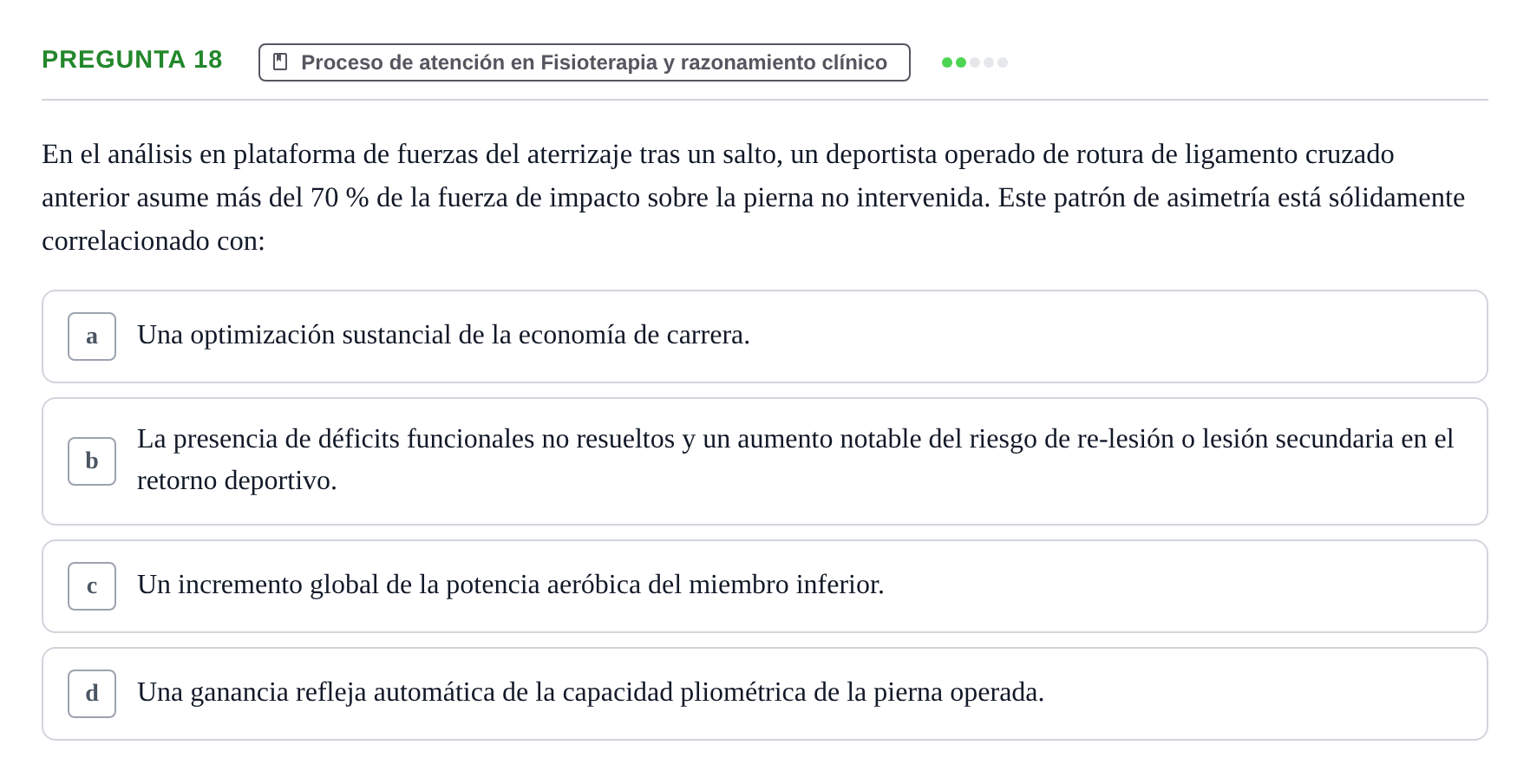 Enunciado: Pregunta 18