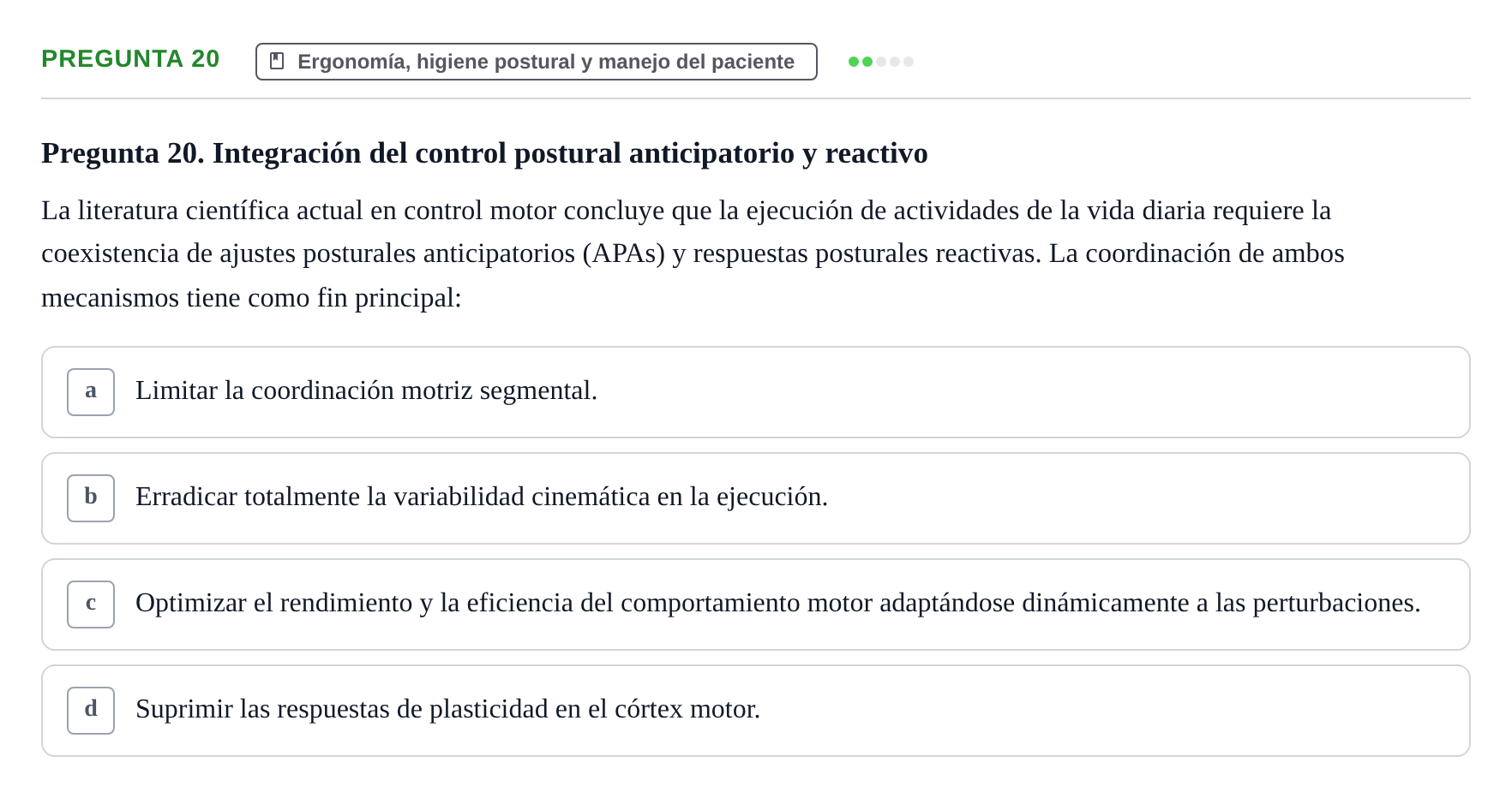 Enunciado: Pregunta 20