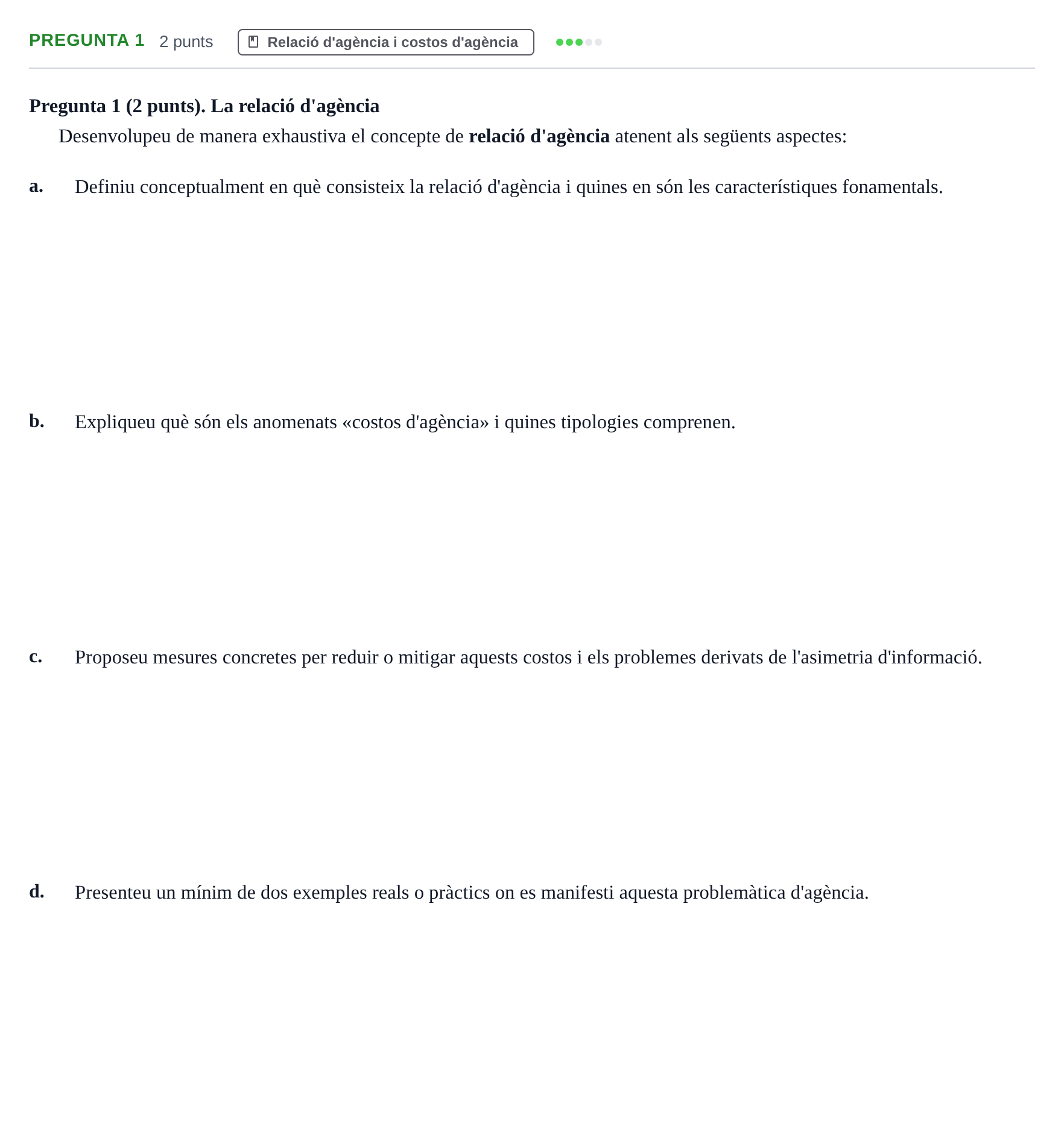Enunciado: Pregunta 1 · Economia de l'Empresa I UAB 2021