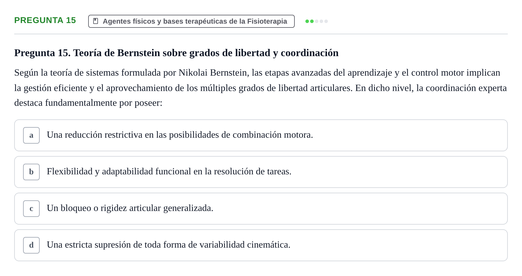 Enunciado: Pregunta 15