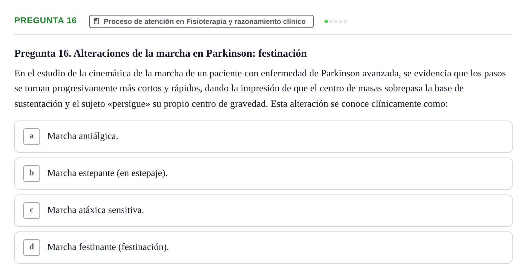 Enunciado: Pregunta 16