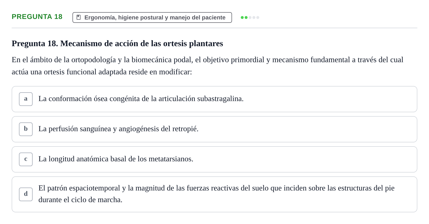 Enunciado: Pregunta 18