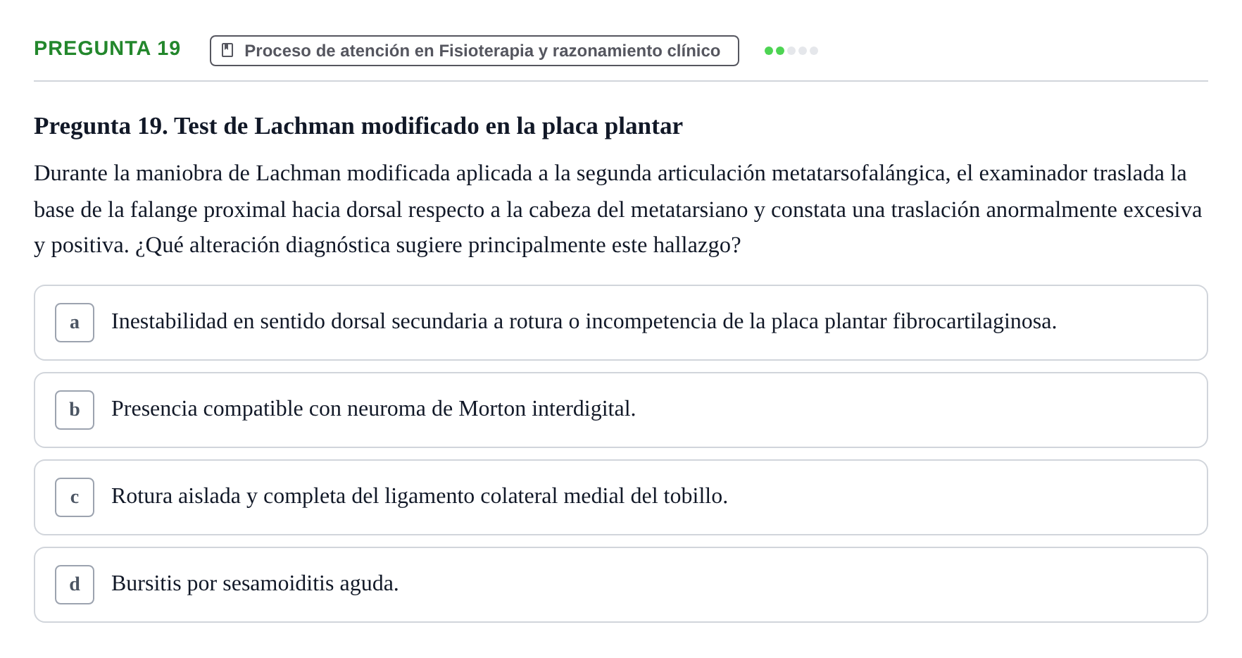 Enunciado: Pregunta 19
