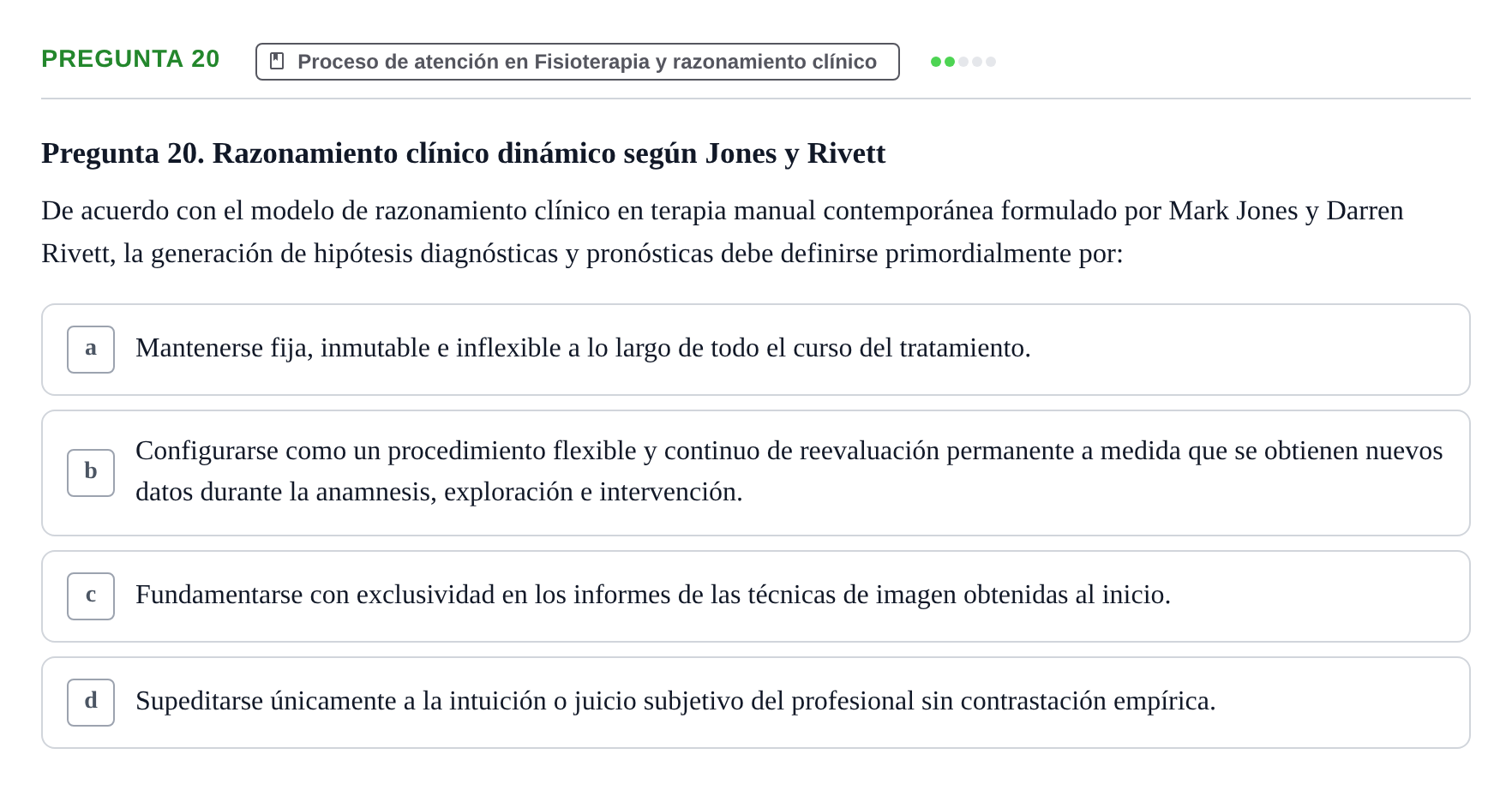 Enunciado: Pregunta 20