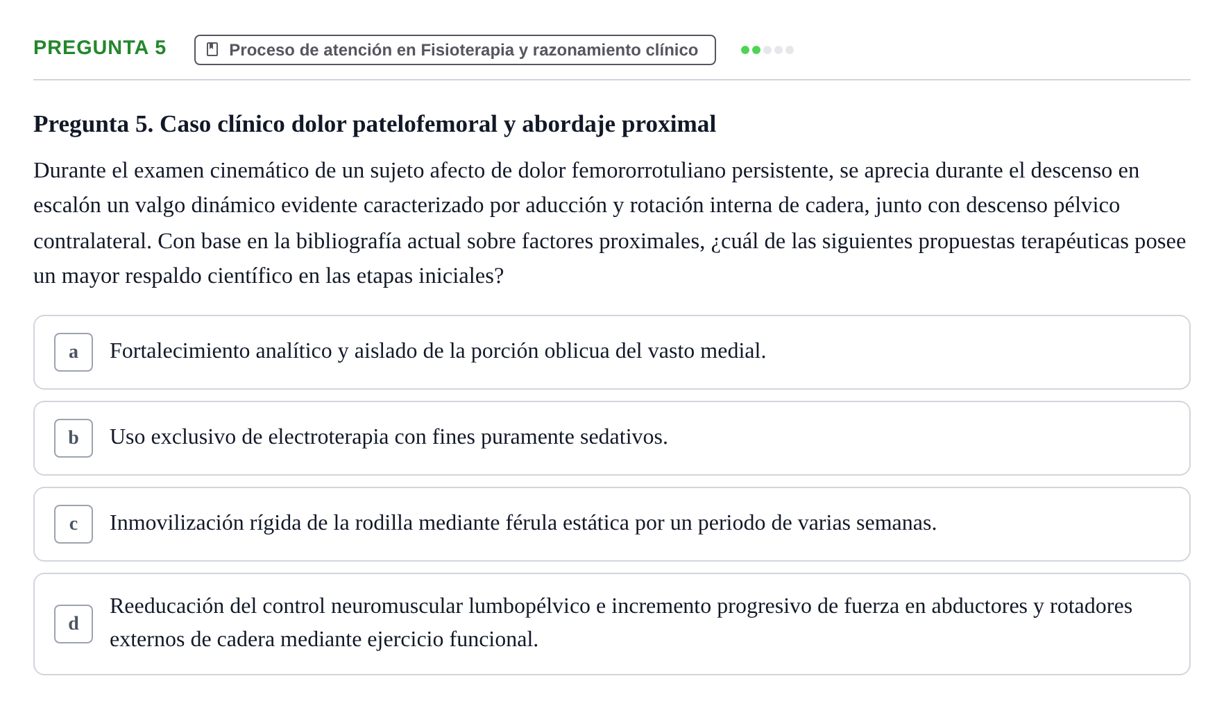 Enunciado: Pregunta 5