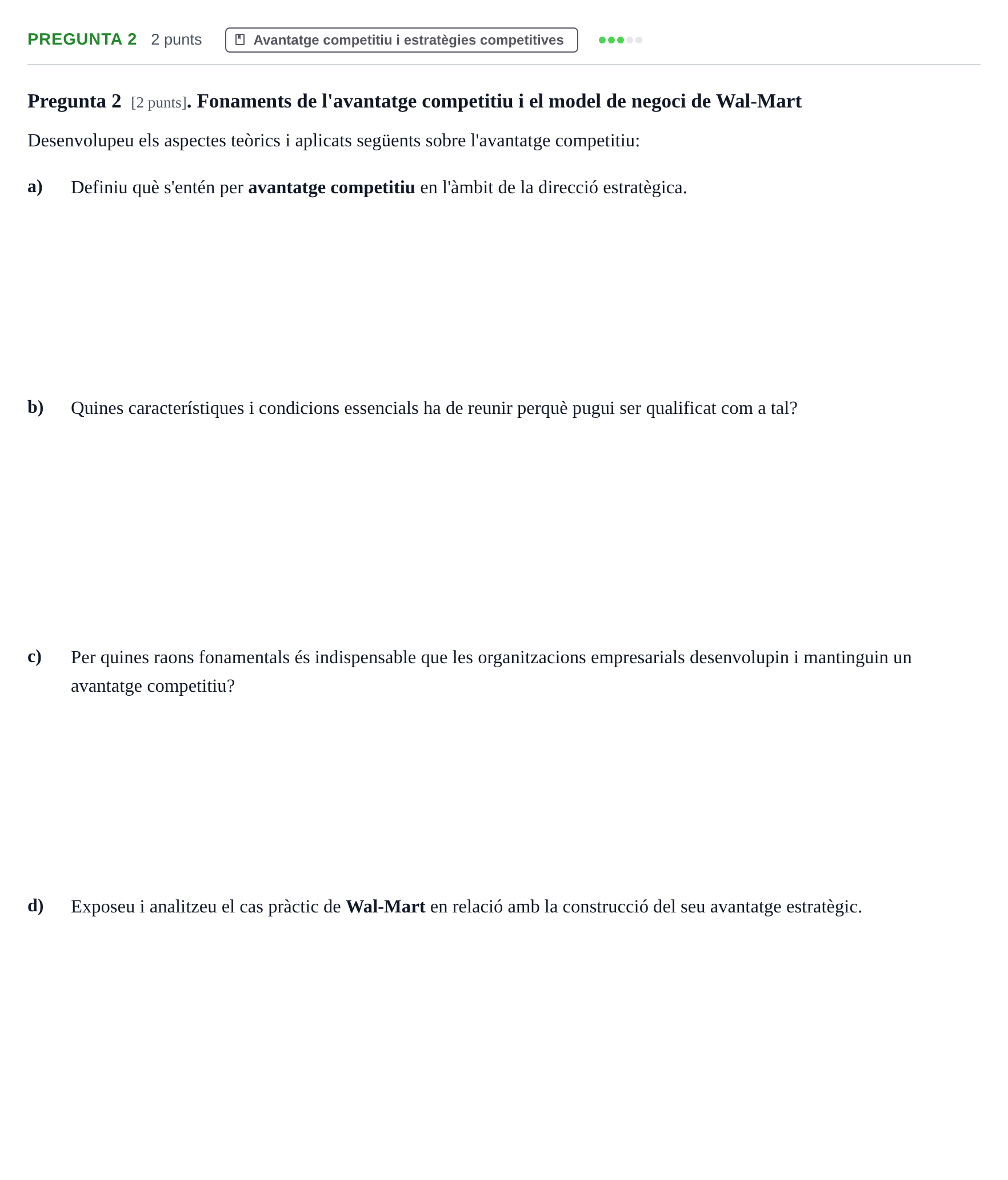 Enunciado: Pregunta 2 · Economia de l'Empresa I UAB 2021