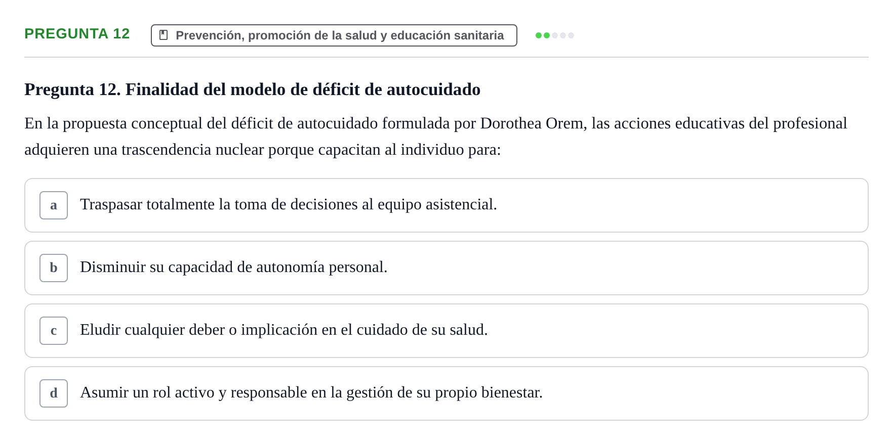 Enunciado: Pregunta 12