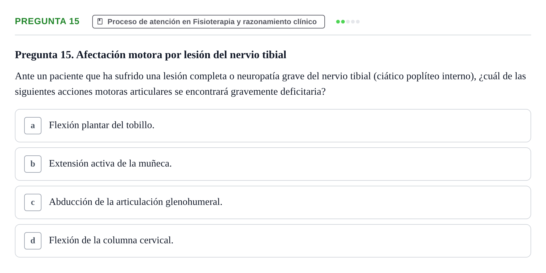Enunciado: Pregunta 15