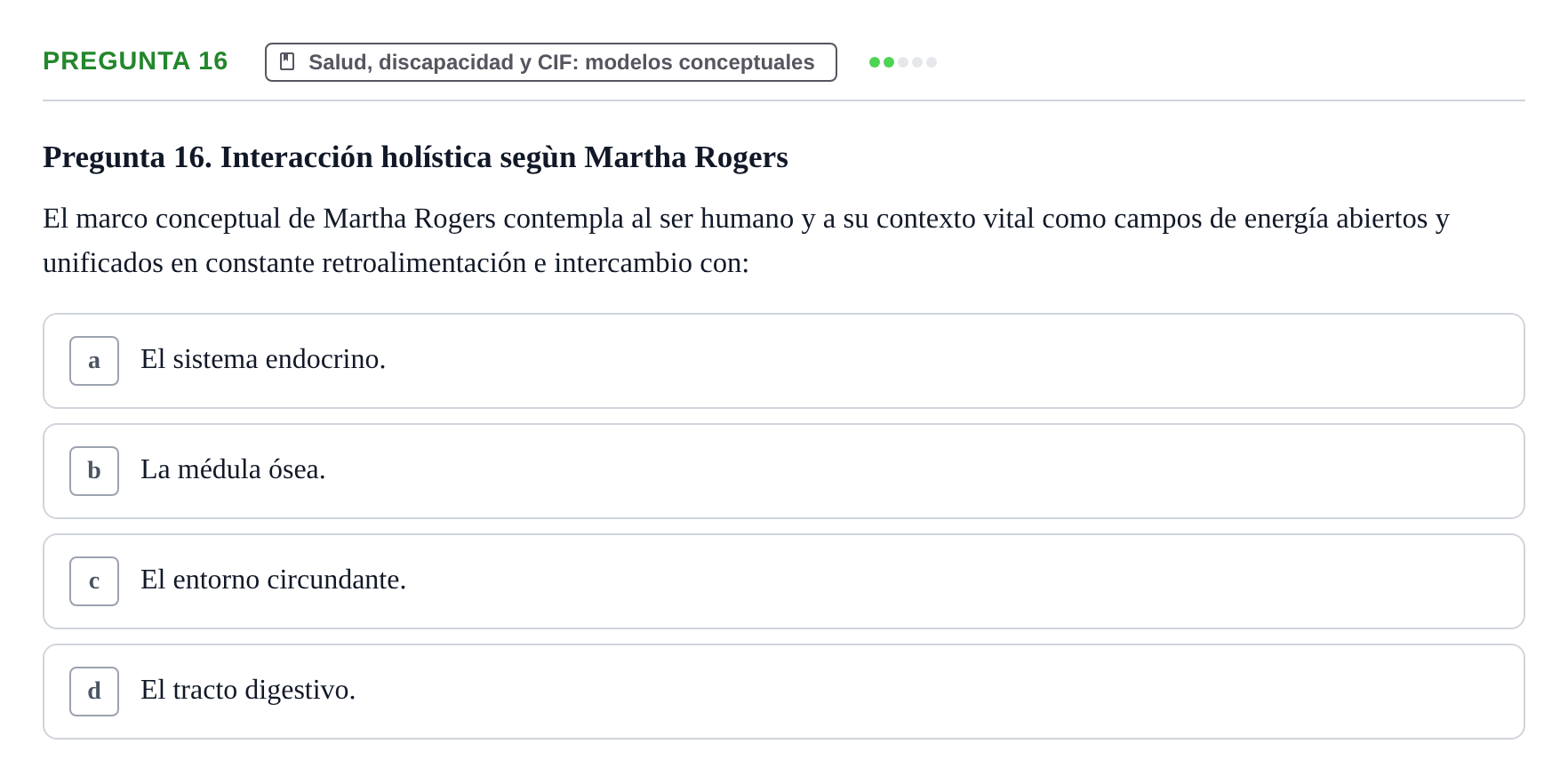 Enunciado: Pregunta 16