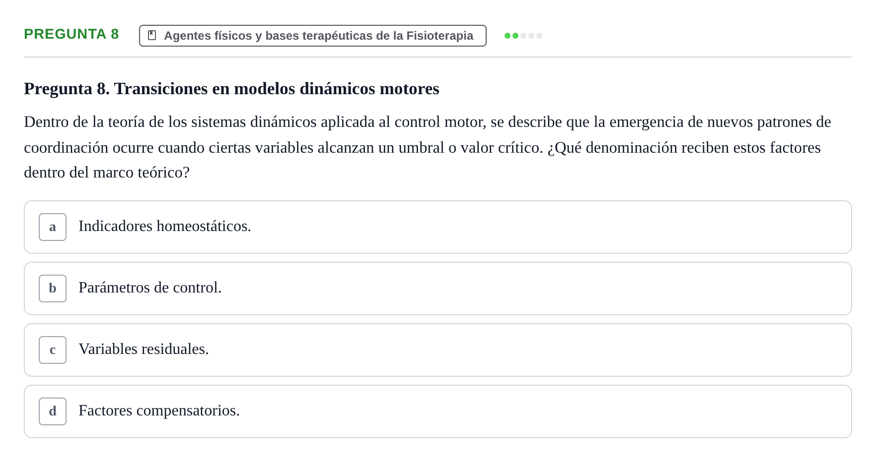 Enunciado: Pregunta 8