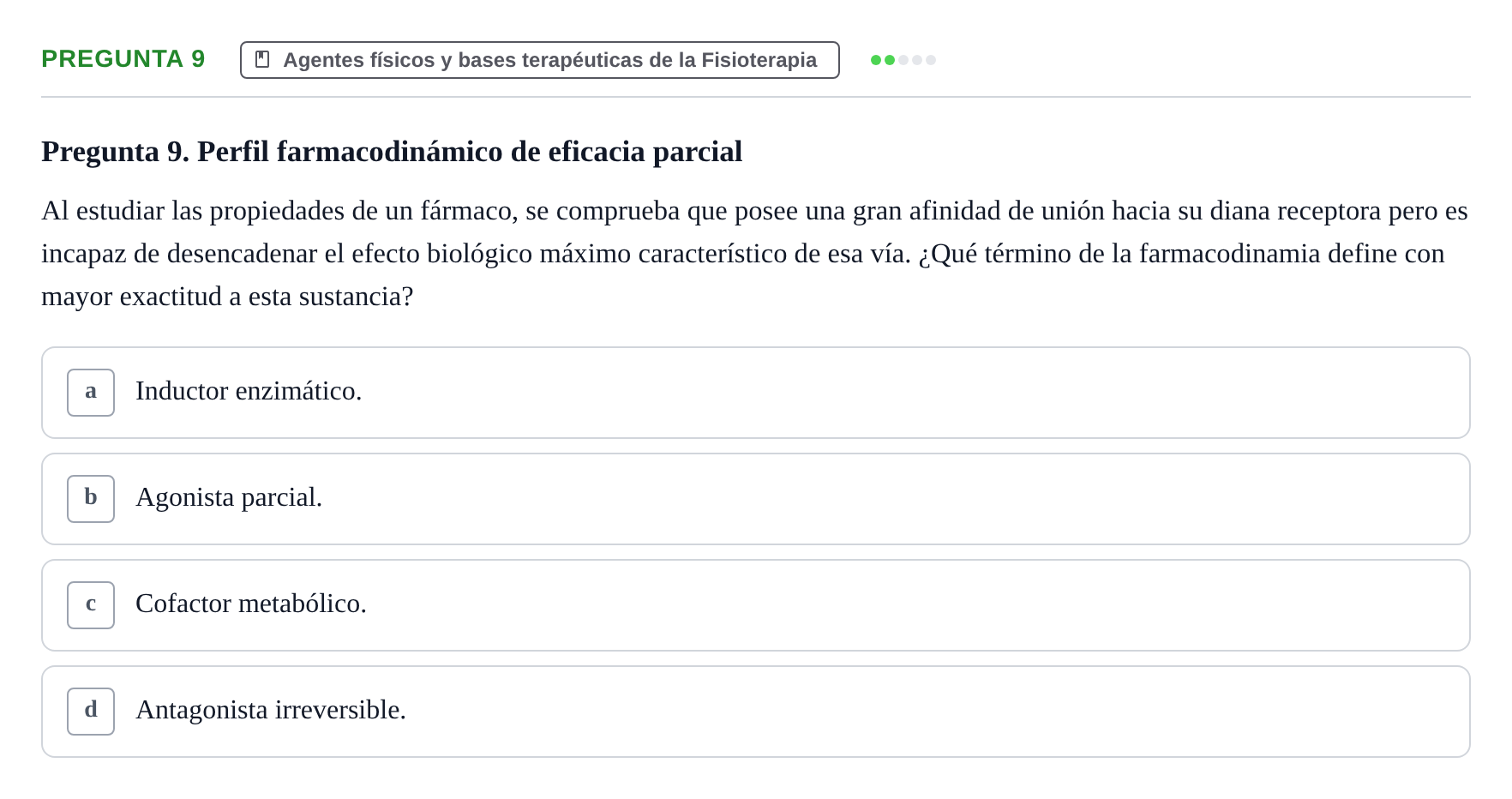 Enunciado: Pregunta 9