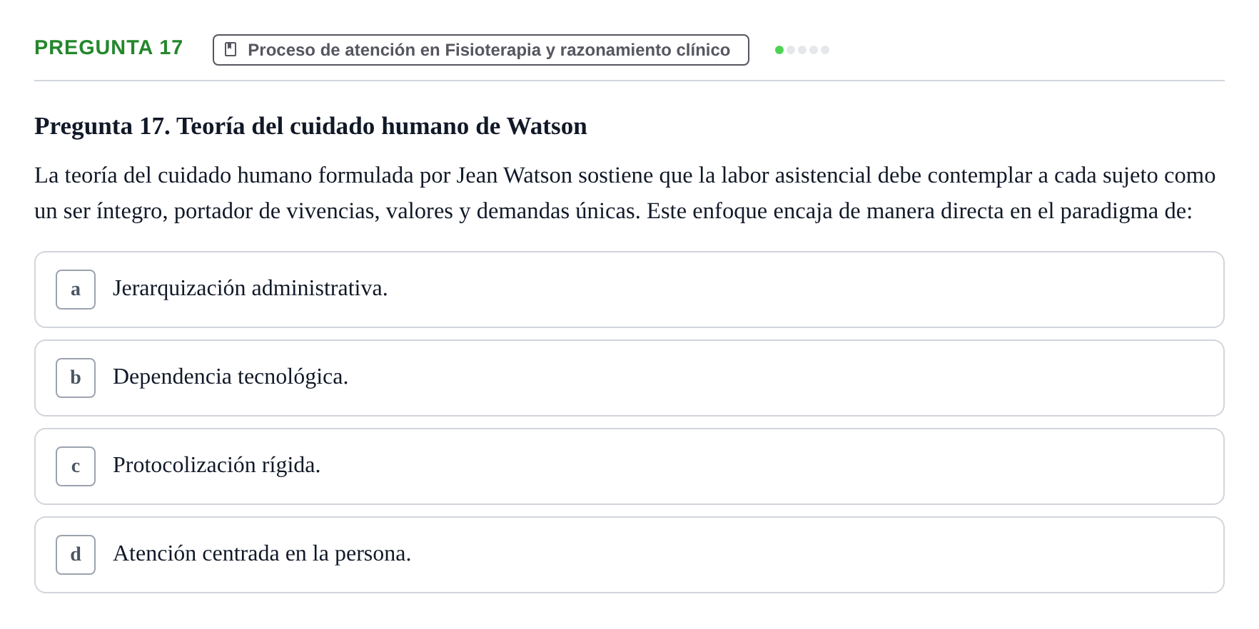 Enunciado: Pregunta 17