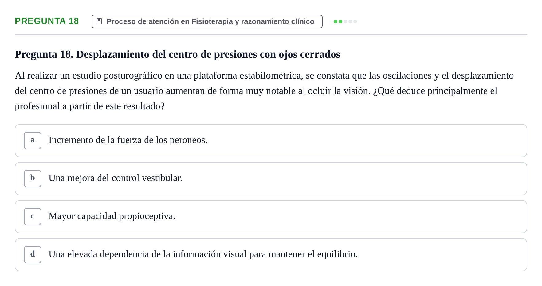 Enunciado: Pregunta 18