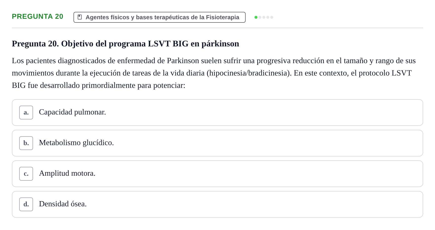 Enunciado: Pregunta 20