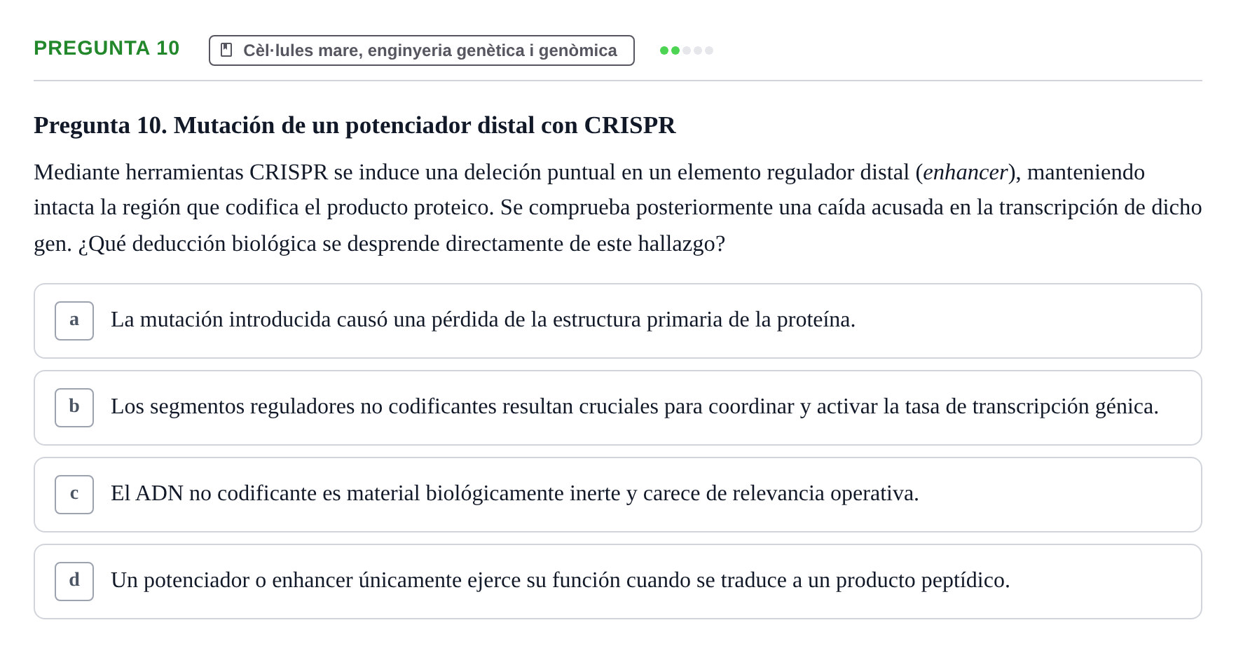 Enunciado: Pregunta 10