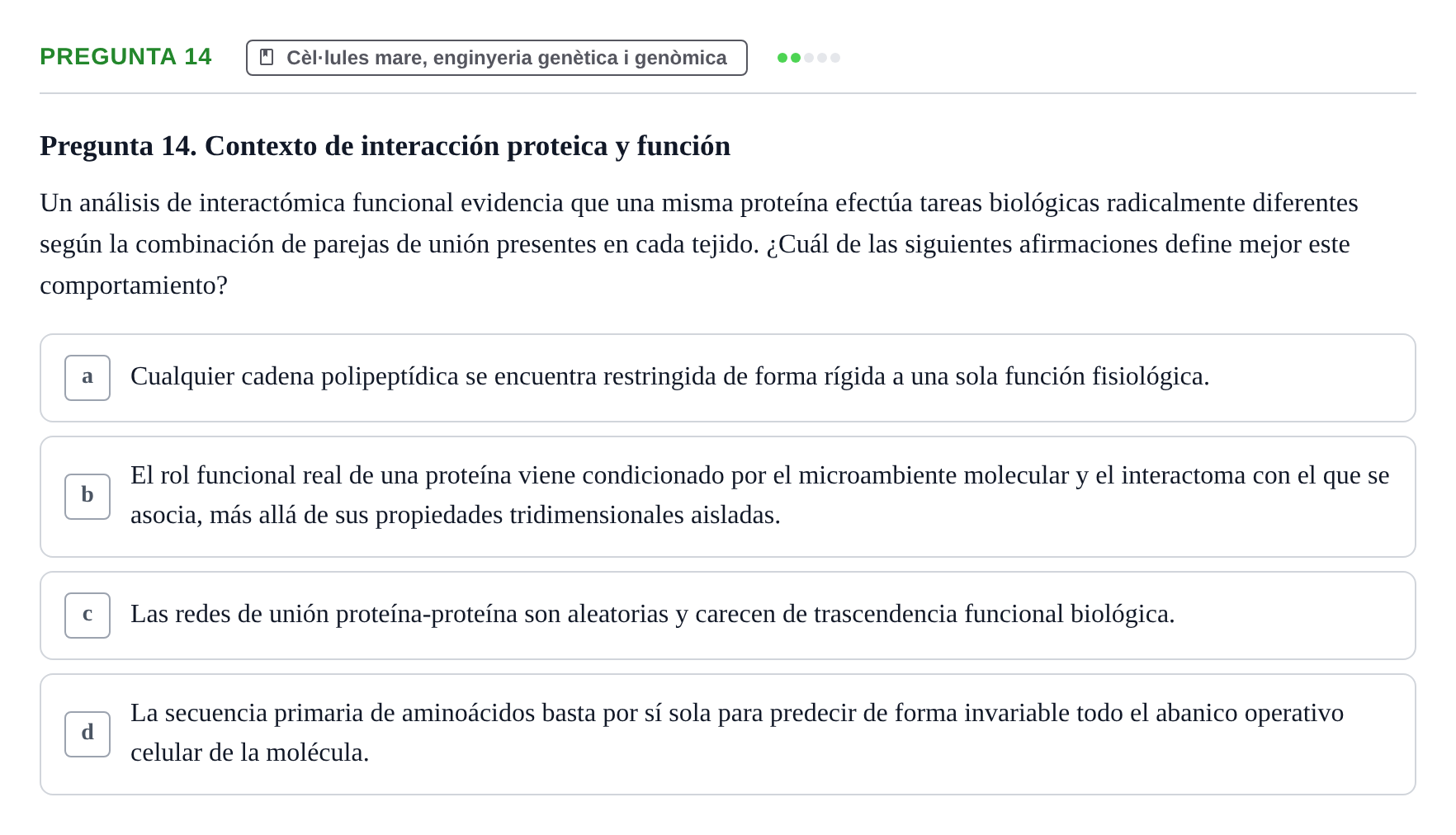 Enunciado: Pregunta 14