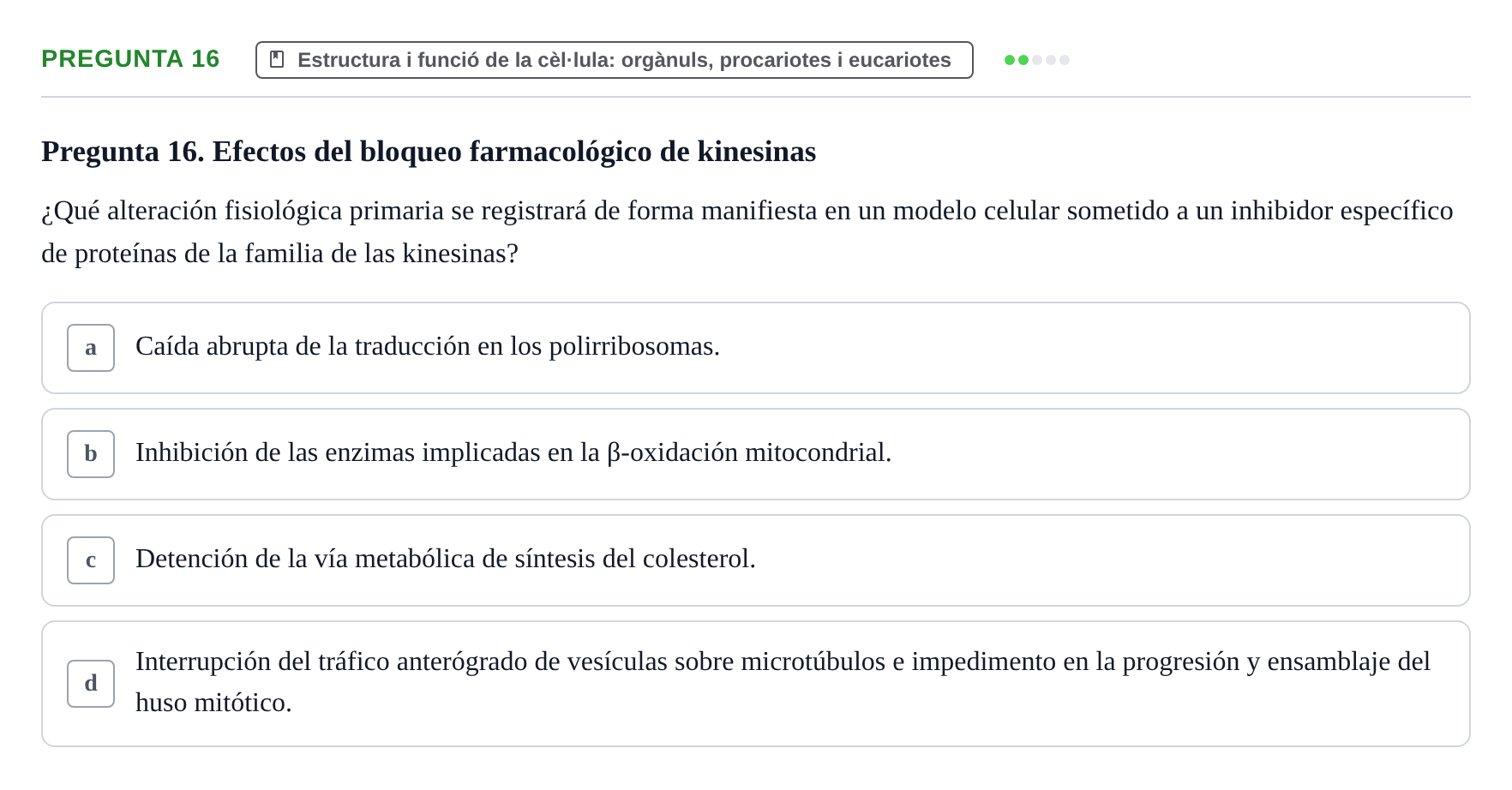 Enunciado: Pregunta 16