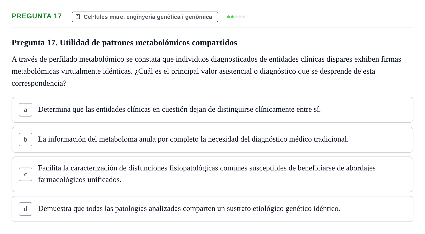 Enunciado: Pregunta 17