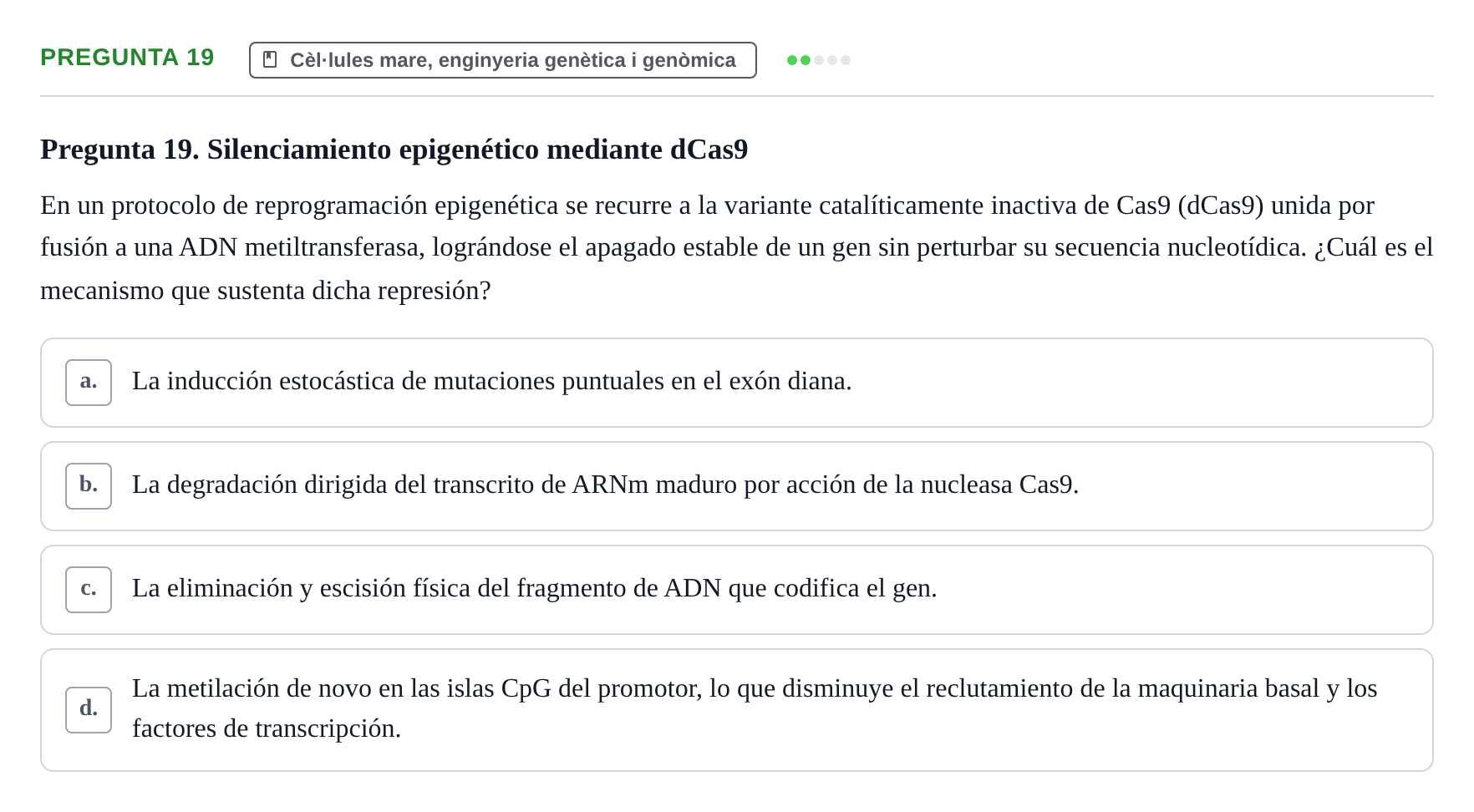 Enunciado: Pregunta 19