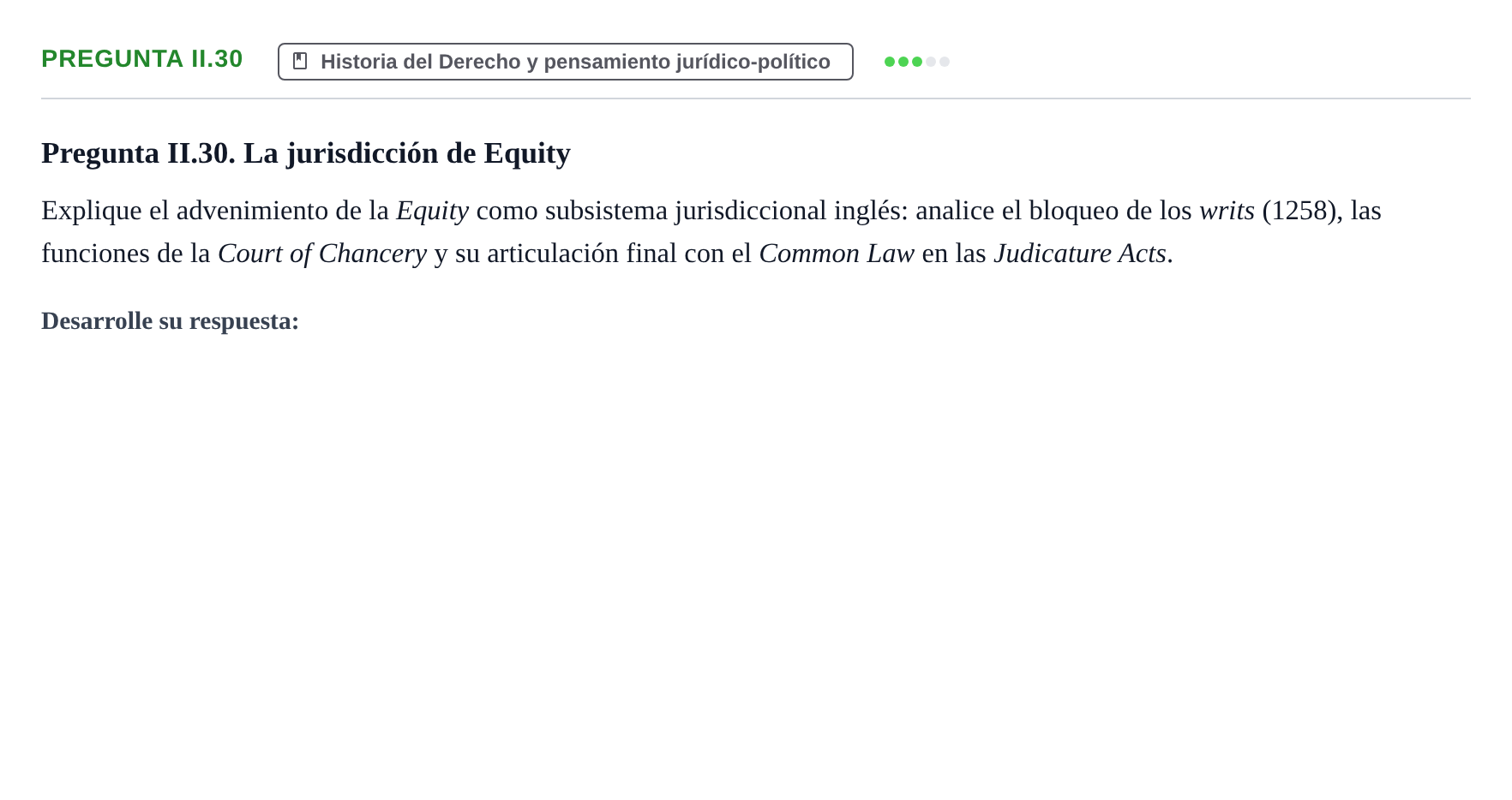 Enunciado: Pregunta II.30