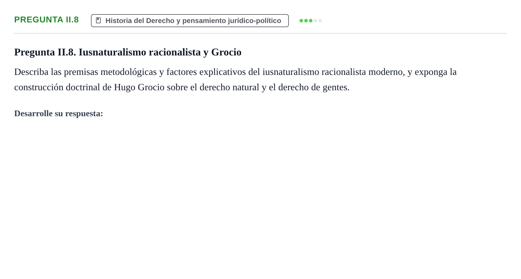 Enunciado: Pregunta II.8