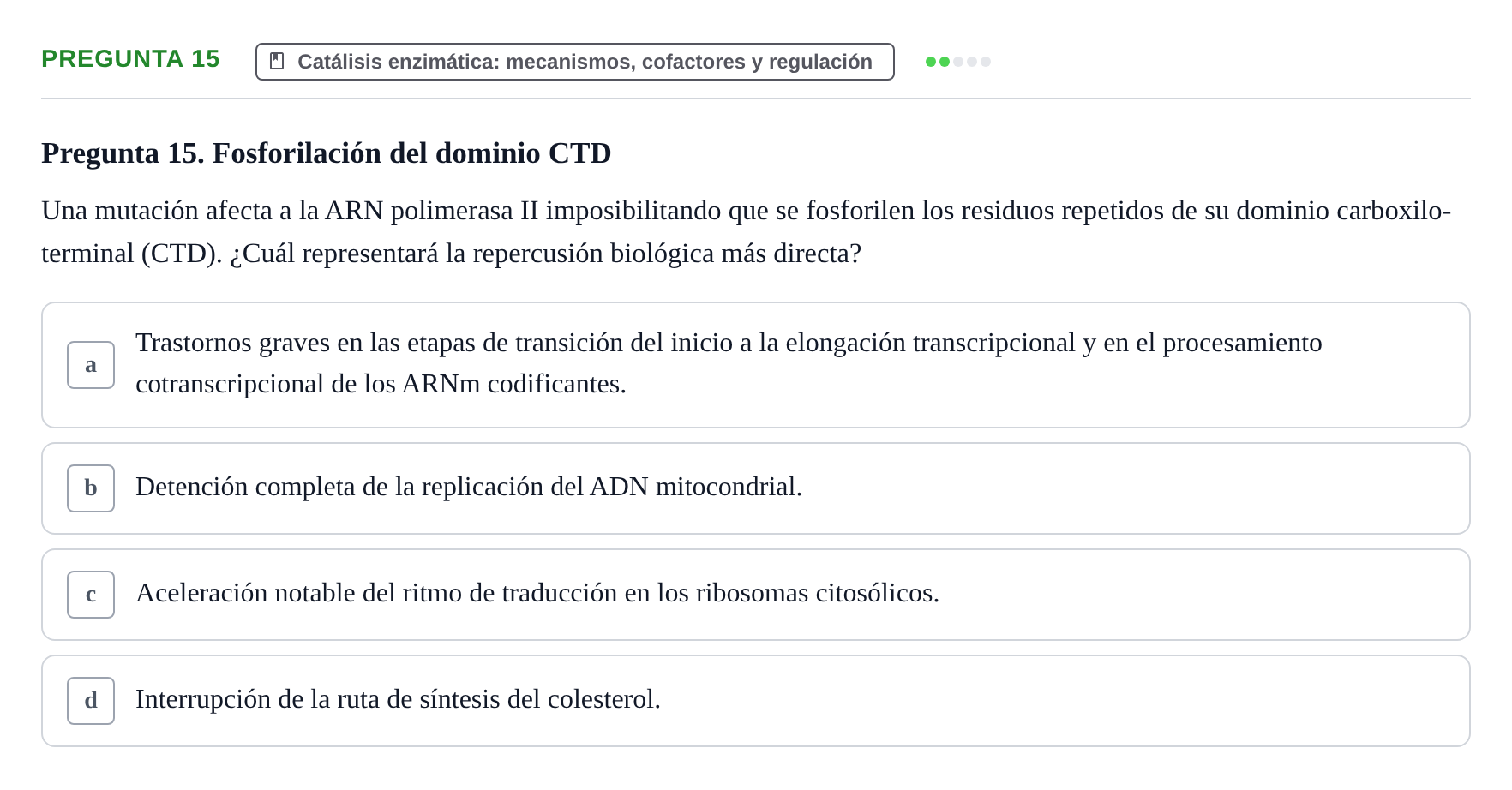 Enunciado: Pregunta 15