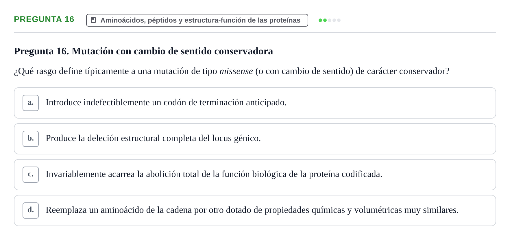 Enunciado: Pregunta 16