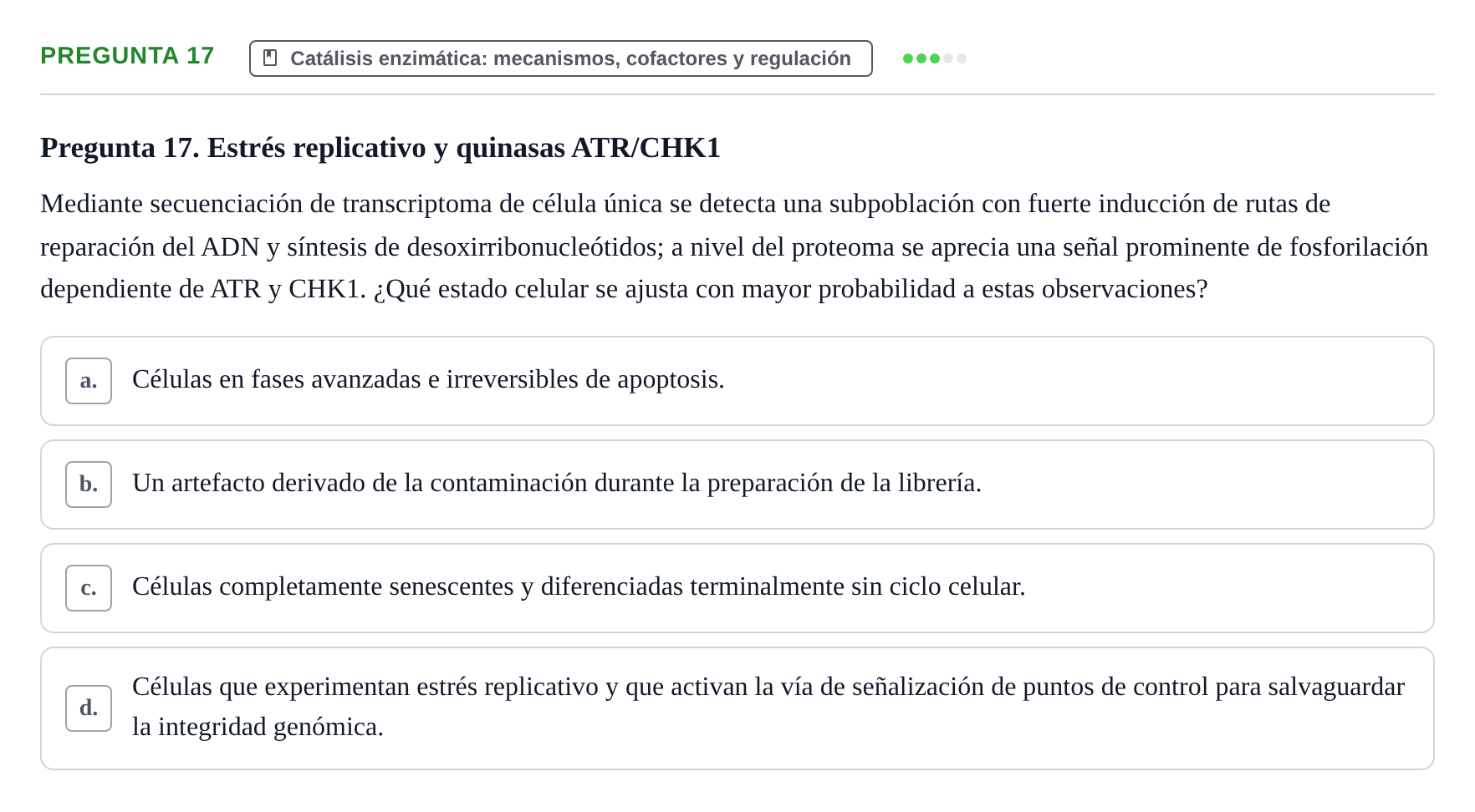 Enunciado: Pregunta 17