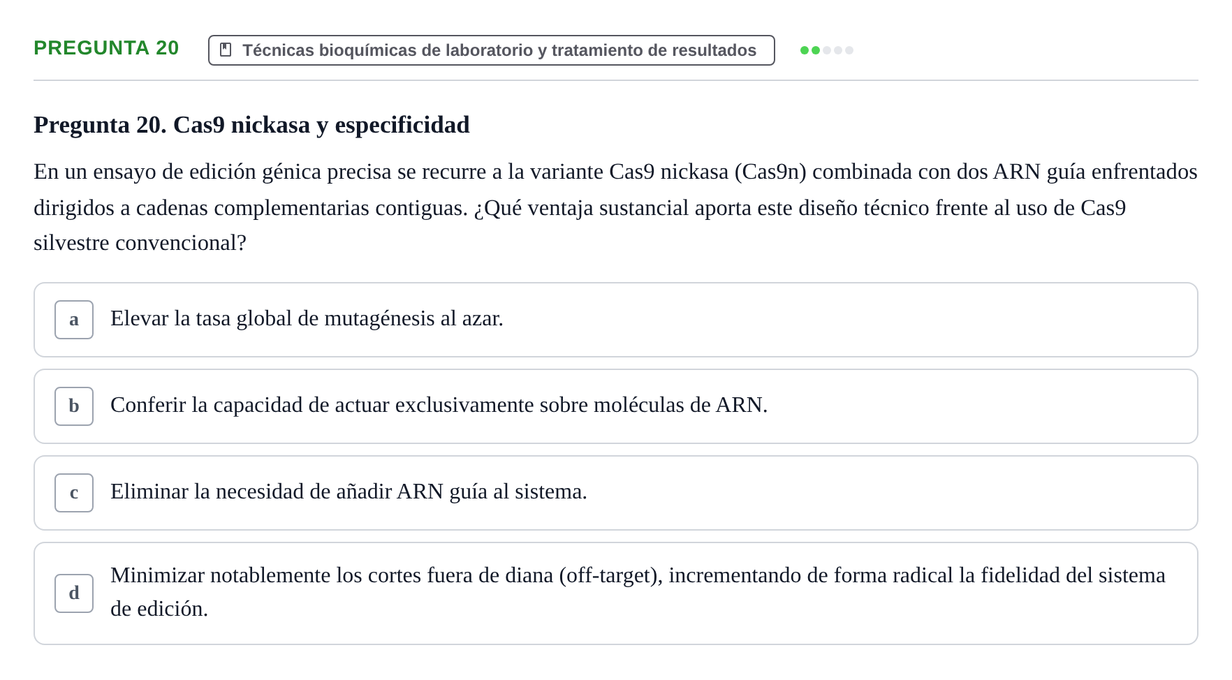 Enunciado: Pregunta 20